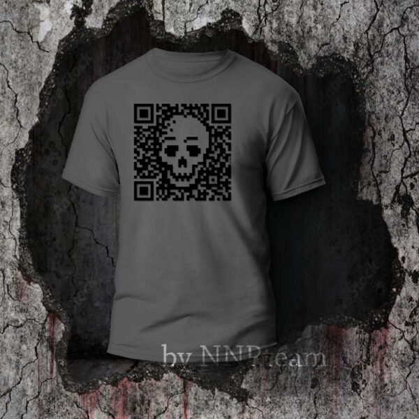 skull QR code horror t-shirt for halloween