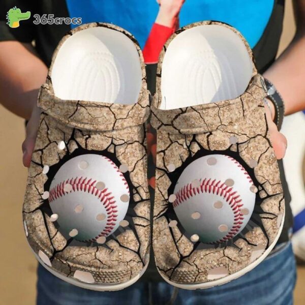 Baseball Crack 3D Design Clogs Eat Sleep Baseball Sport Lover Friends Crocs Clog Shoes