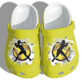 Baseball Girl Shoes Crocs For Women, Baseball Sports Shoes Birthday Gifts For Women Men, Gift Birthday