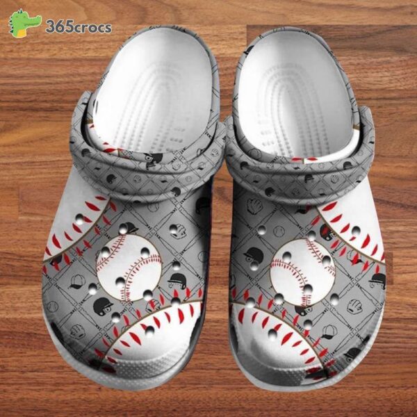 Baseball Patterns Baseball Equipment And Toolsgift For Baseball Lovers Crocs Clog Shoes