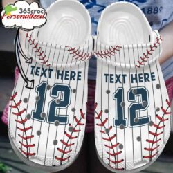 Baseball Personalized Classic Whitesole Uniform Crocs Clog Shoes