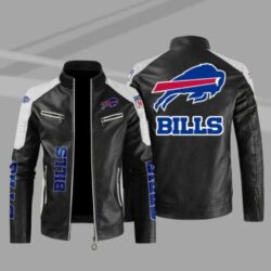 nfl Buffalo Bills classic biker leather jacket custom for fan