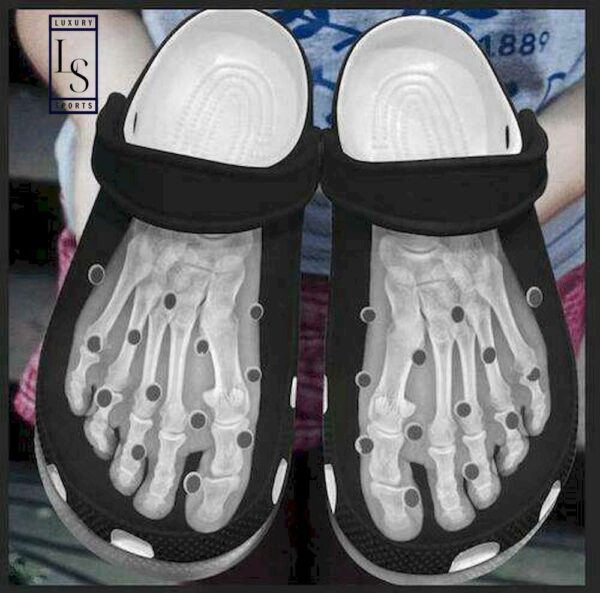 Halloween Skeleton Foot Crocs Crocband Clogs