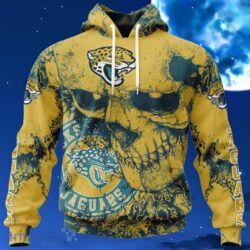 Jacksonville Jaguars NFL Custom Name And Number Skull Halloween Gift For Fan 3D Hoodie