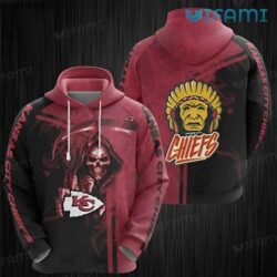 KC Chiefs Hoodie 3D Death Holding Logo Kansas City Chiefs Gift halloween 2023