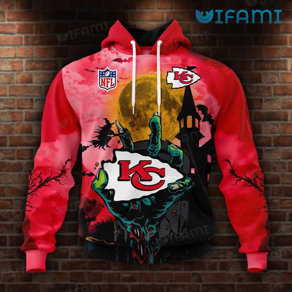 Kansas City Hoodie 3D Halloween 2023 Hand Hold Logo Kansas City Chiefs Gift