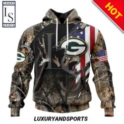 NFL Green Bay Packers Deer Hunting Camo Hoodie 3D