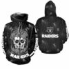 NFL Las Vegas Raiders Halloween Skull web Black 3d Hoodie for fan