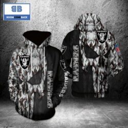 NFL Las Vegas Raiders skull Halloween 3D Hoodie for fan