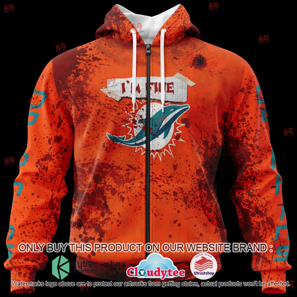 NFL Miami Dolphins 2023 Halloween Blood I’m Fine Personalized 3D Hoodie for fan