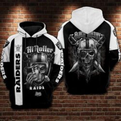 Oakland Raiders nfl skull warrior halloween new 3D Printed Hoodie for fan