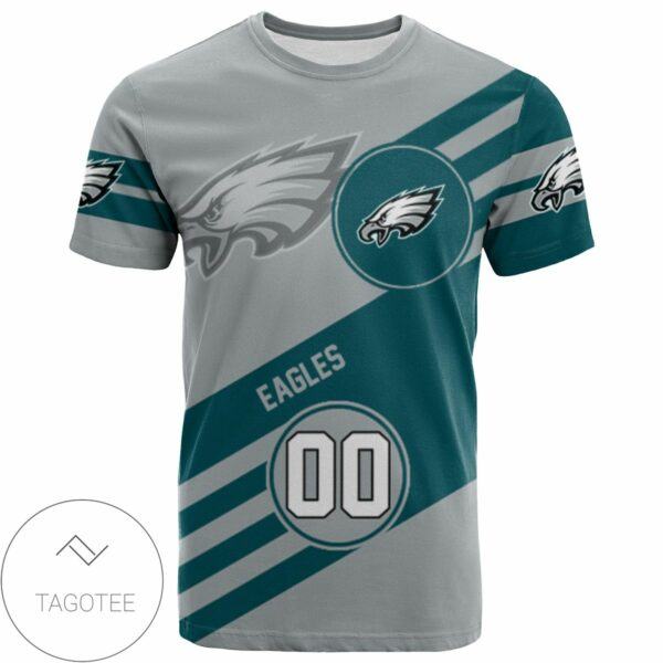 Philadelphia Eagles All Over Print T-shirt Sport Style Logo – NFL