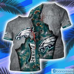 Philadelphia Eagles NFL And Grunge Texture All Over Print 3D T-Shirt for fan