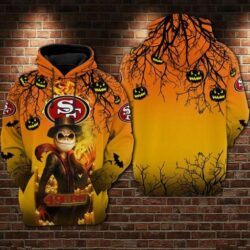 San Francisco 49Ers Nfl Jack Skellington Halloween 3D Hoodie Football Team Apparel