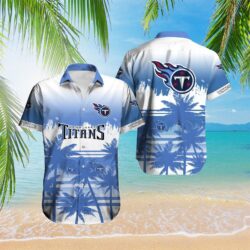 Tennessee Titans Men's Hawaiian Set Button Down Short Sleeve Shirt Beach