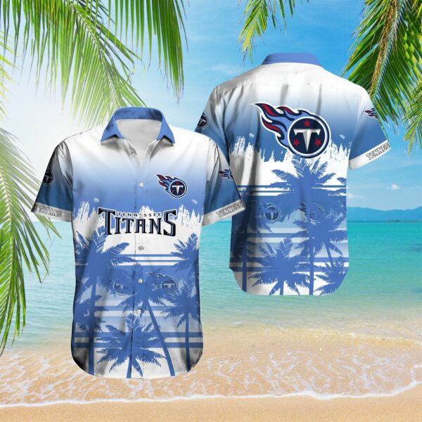 Tennessee Titans Men's Hawaiian Set Button Down Short Sleeve Shirt Beach