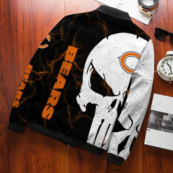 Chicago Bears Skull punisher Graphic Bomber Jacket for fan
