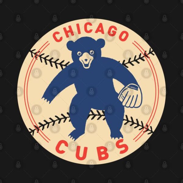 Chicago Cubs Fielding Bear by c Buck Tee Originals T Shirt 2