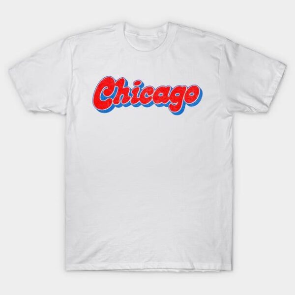 Chicago Cubs Retro Colors Faded Style Design T Shirt 1