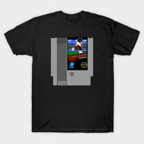 Chicago Football 8 bit cartridge design T-Shirt