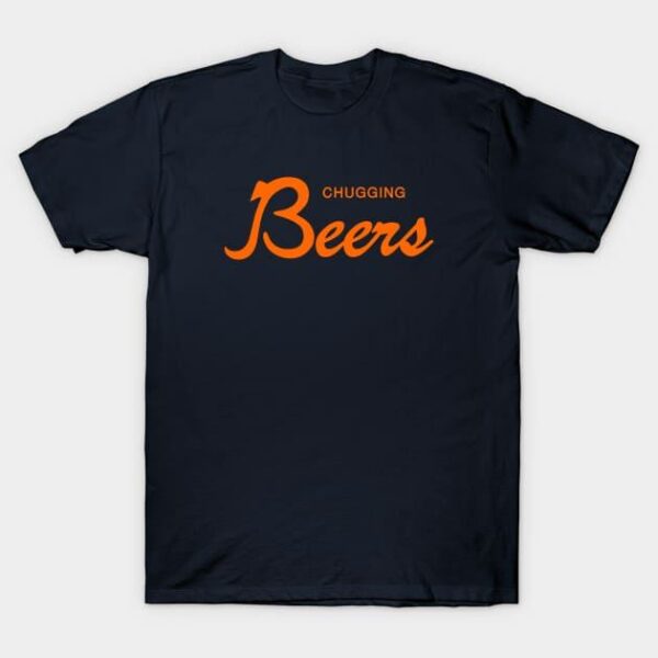 Chugging Beers Script T Shirt 1