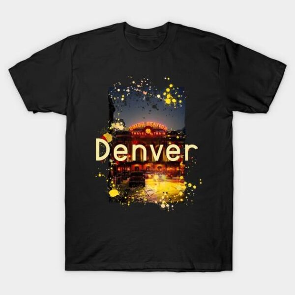 Denver Colorado City splatter design T Shirt 1