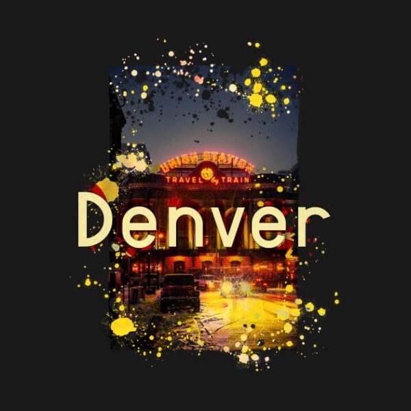 Denver Colorado City splatter design T Shirt 2