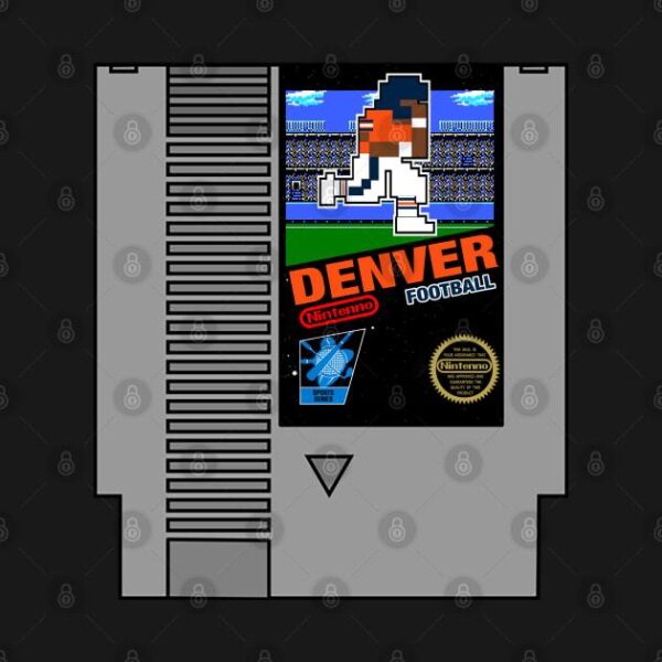 Denver Football 8 bit cartridge design T Shirt 2