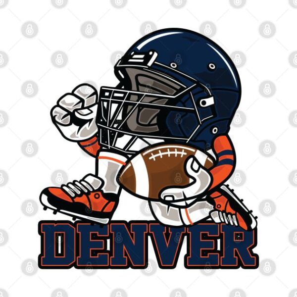 Denver Football Helmet Mascot T Shirt 2