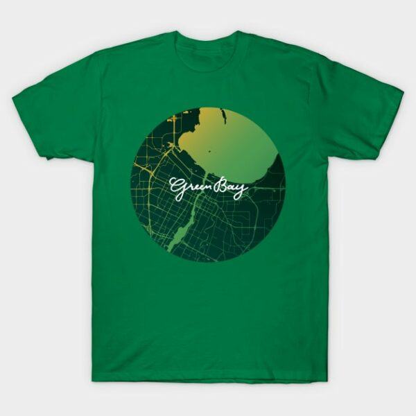 Green Bay City Map T Shirt 1
