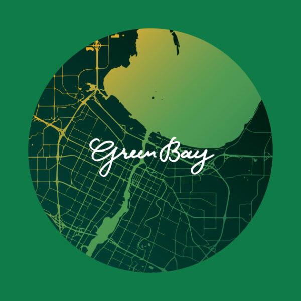 Green Bay City Map T Shirt 2