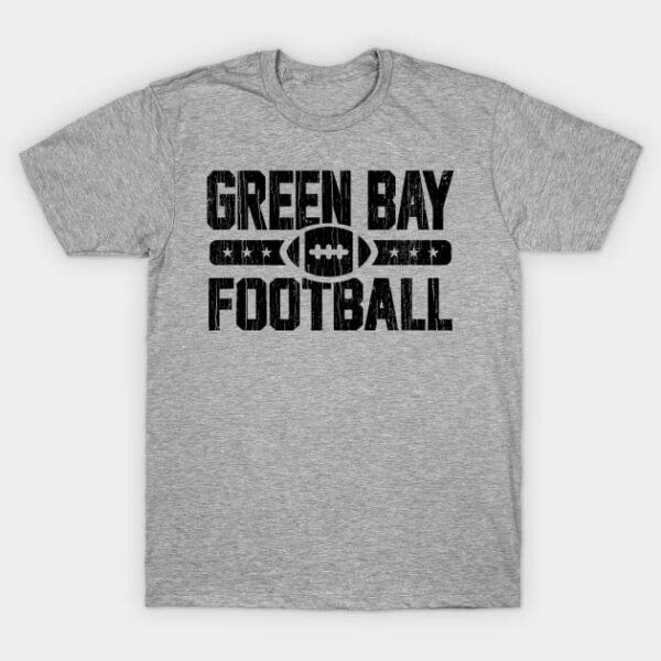 Green Bay Football Black T Shirt 1
