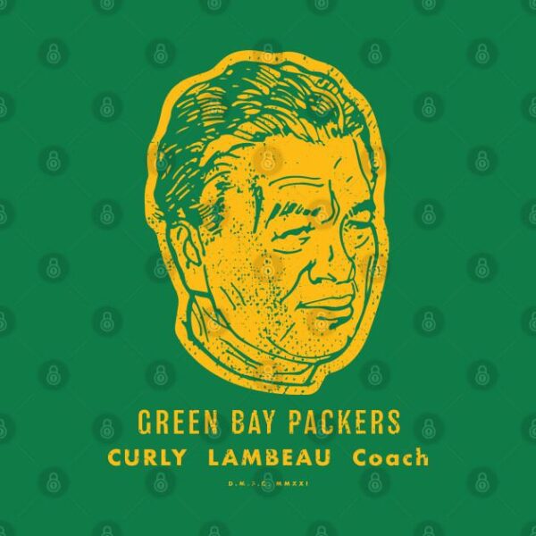 Green Bay Packers Curly Lambeau Yellow T Shirt 4