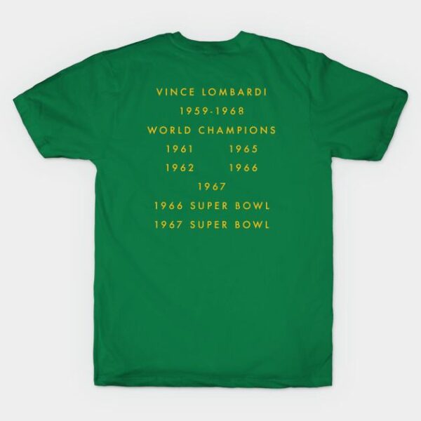 Green Bay Packers Vince Lombardi Yellow T Shirt 1