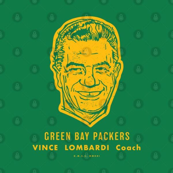 Green Bay Packers Vince Lombardi Yellow T Shirt 4