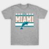 Miami Football retro and distressed helmet and stripe T-Shirt Miami Football retro and distressed helmet and stripe T Shirt 1