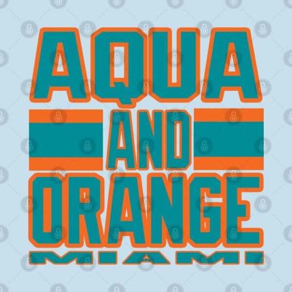 Miami LYFE Aqua and Orange Football Colors! T Shirt 2