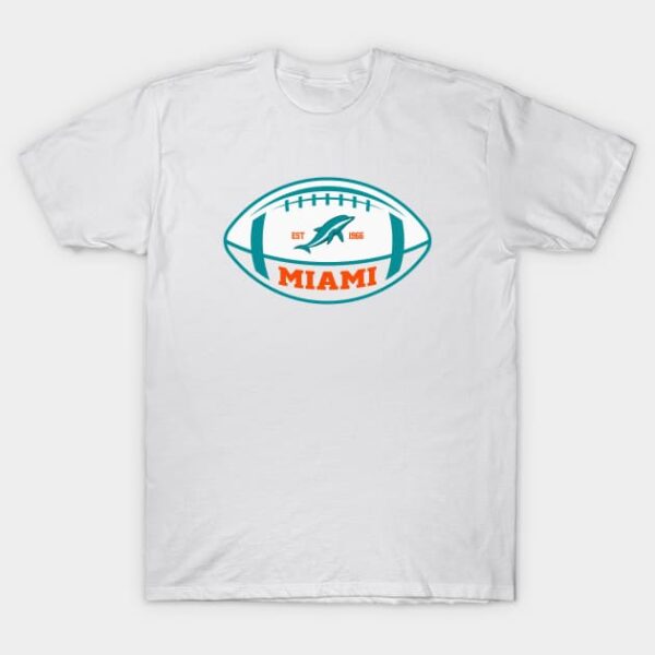 Miami Team Colors Football T Shirt 1