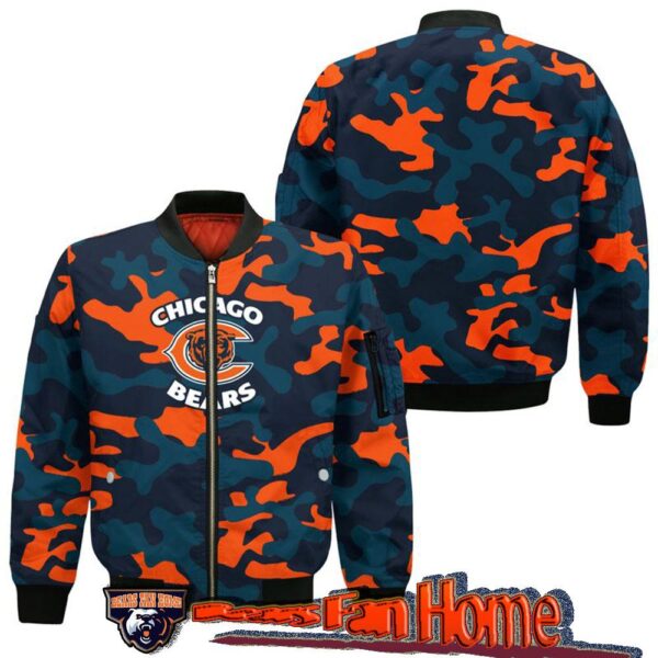 NFL Chicago Bears camo style bomber jacket for fan