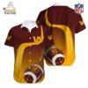 NFL Washington Commanders hot Hawaiian Shirt Brown Yellow fire Ball
