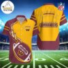 NFL Washington Commanders hot Hawaiian Shirt Custom Name Yellow Brown Rugby Ball