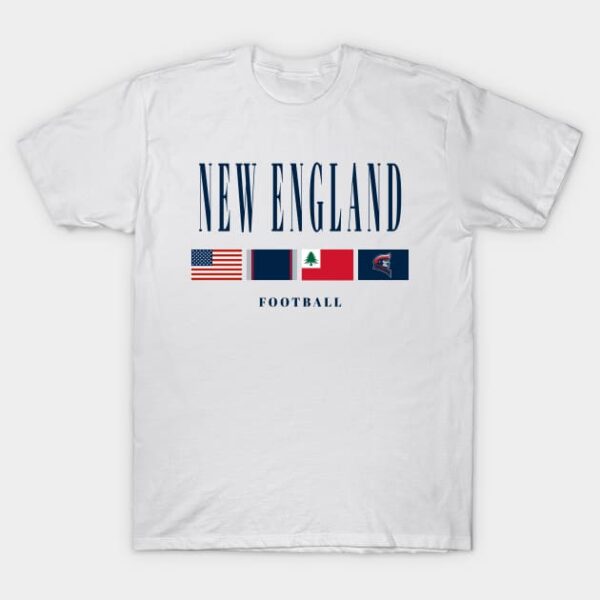 New England Football Vintage Flag T Shirt 1