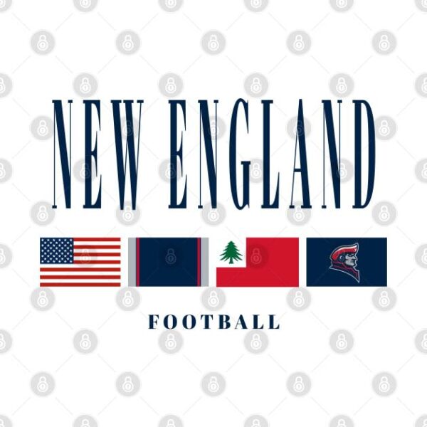 New England Football Vintage Flag T Shirt 2