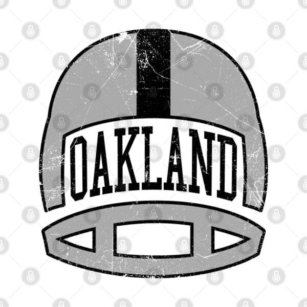 Oakland Retro Helmet White T Shirt 2