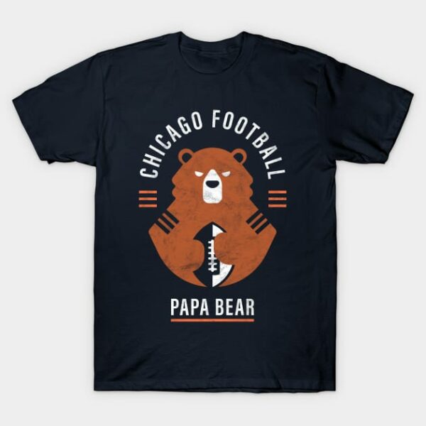 Papa Bear Chicago Football Fan Gift T Shirt 1