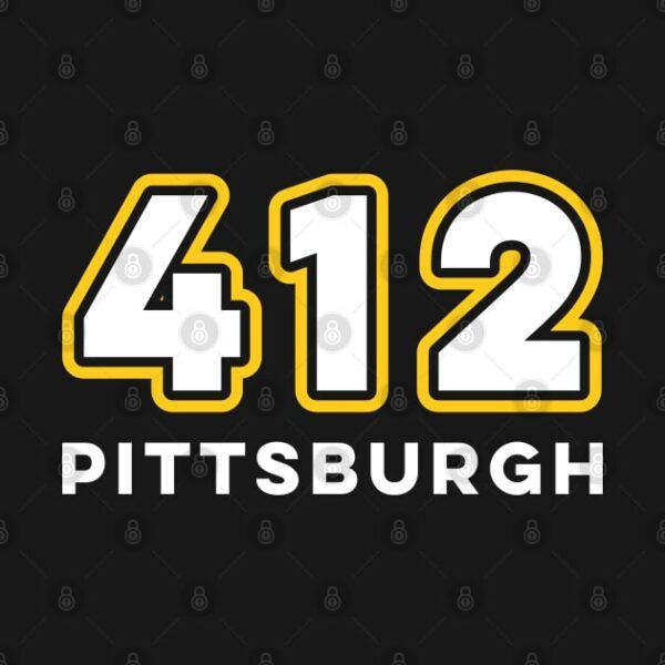 Pittsburgh 412 Area Code Steel City Love The Burgh T Shirt 2