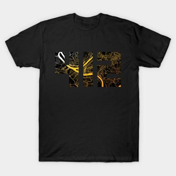 Pittsburgh 412 Map T Shirt 1 1