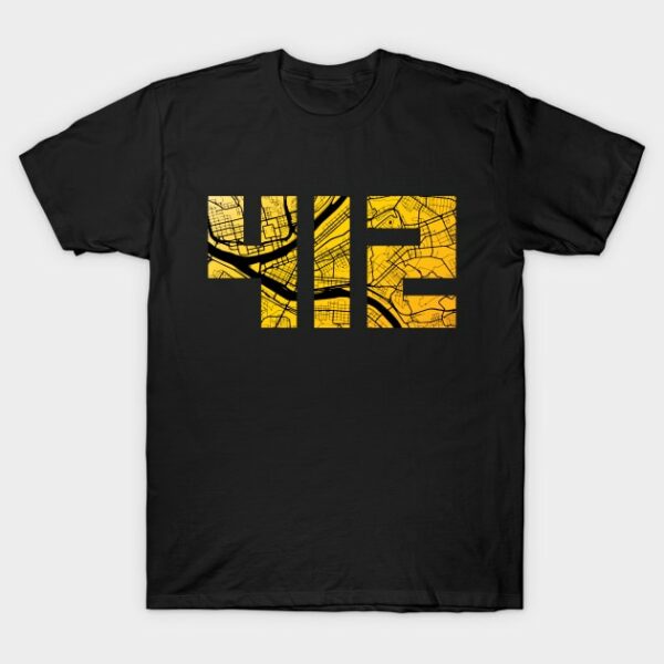 Pittsburgh 412 Map T Shirt 1