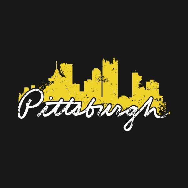 Pittsburgh Cursive Skyline T Shirt 2