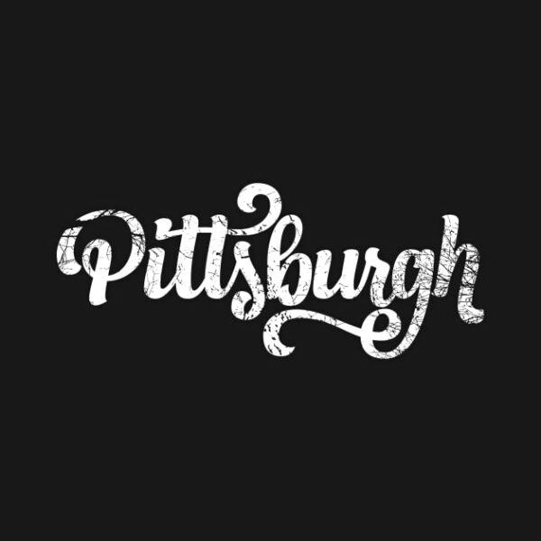 Pittsburgh Distressed Script T Shirt 2